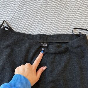 Eileen Fisher Charcoal Wool Pull on Elastic Pants